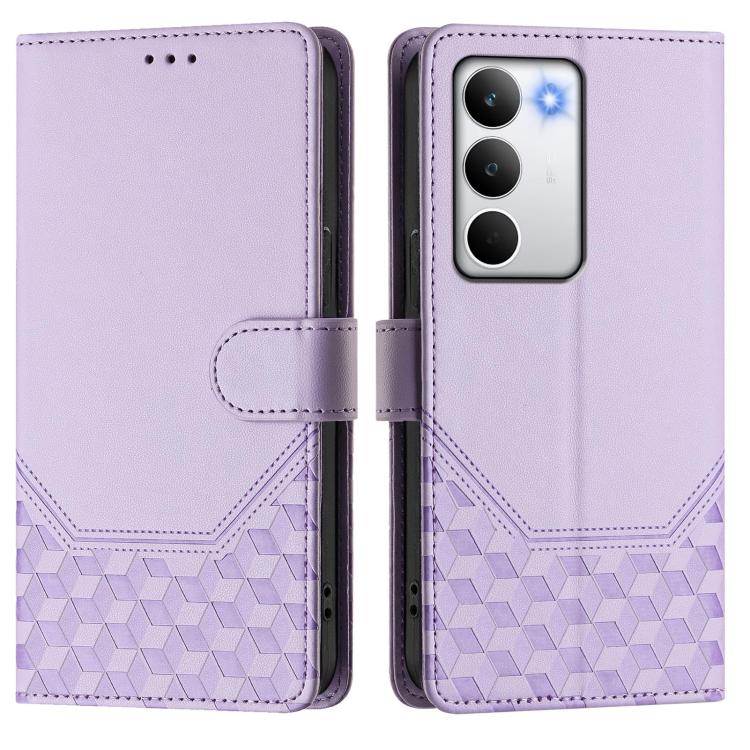 For Realme C71 4G Global Honeycomb Embossing RFID Leather Phone Case