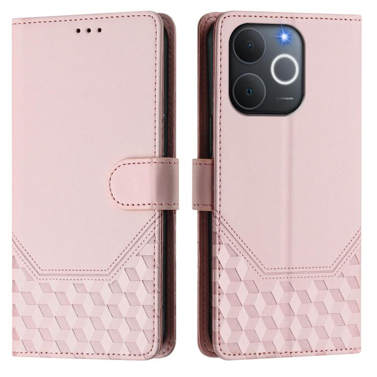 For Realme C71 4G India / Note 70 4G Honeycomb Embossing RFID Leather Phone Case