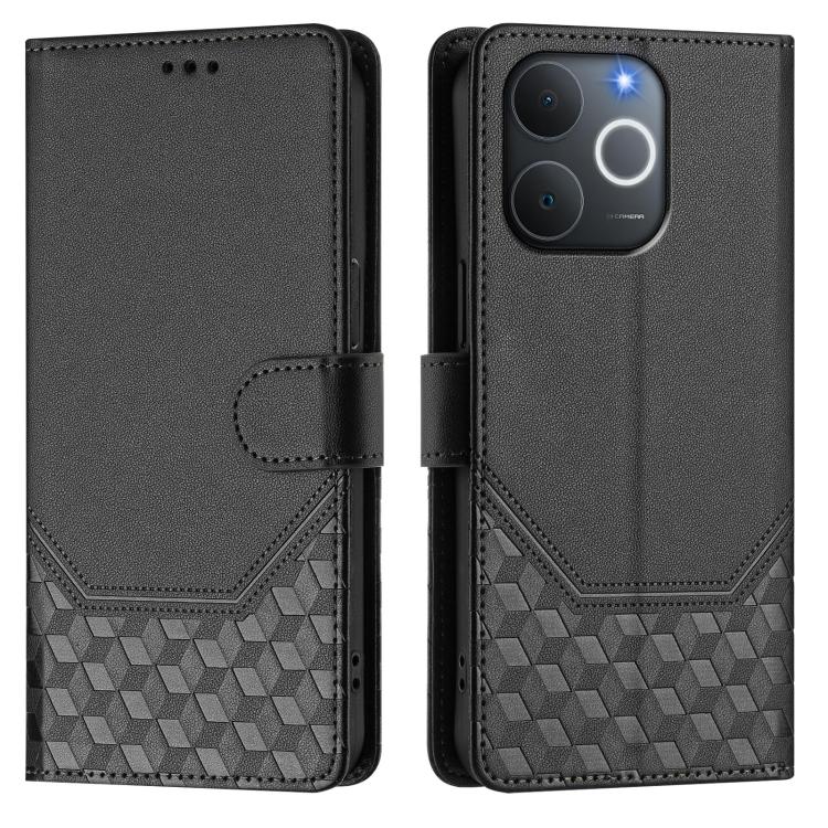 For Realme C71 4G India / Note 70 4G Honeycomb Embossing RFID Leather Phone Case