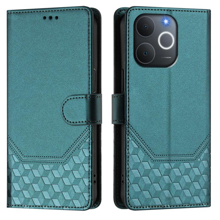 For Realme C71 4G India / Note 70 4G Honeycomb Embossing RFID Leather Phone Case