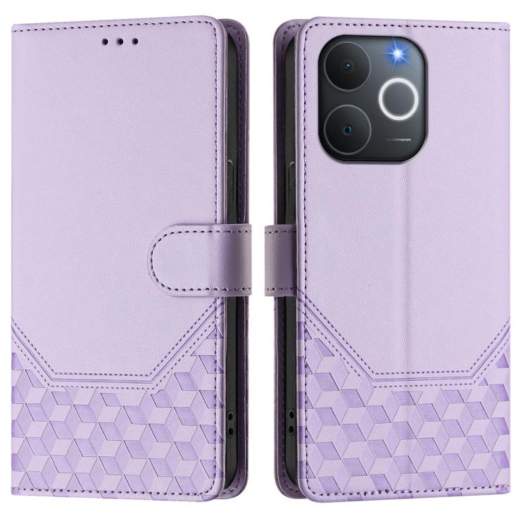 For Realme C71 4G India / Note 70 4G Honeycomb Embossing RFID Leather Phone Case
