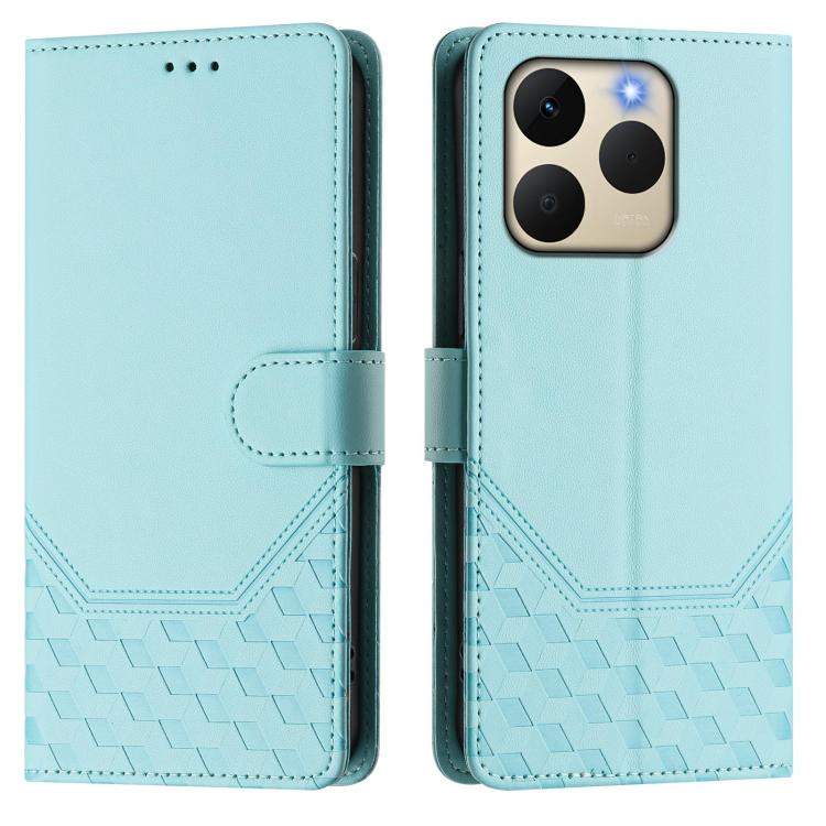 For Realme 15T 5G Global Honeycomb Embossing RFID Leather Phone Case