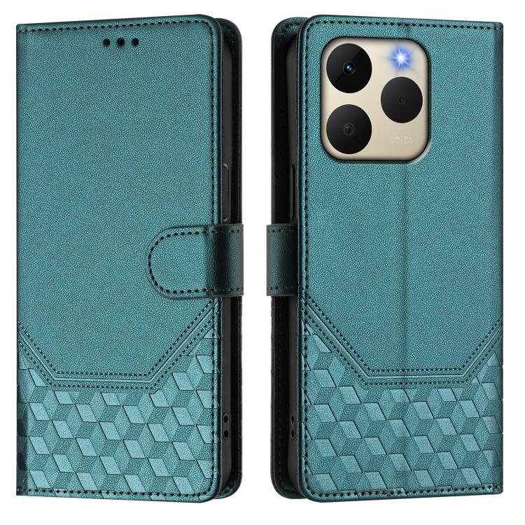 For Realme 15T 5G Global Honeycomb Embossing RFID Leather Phone Case