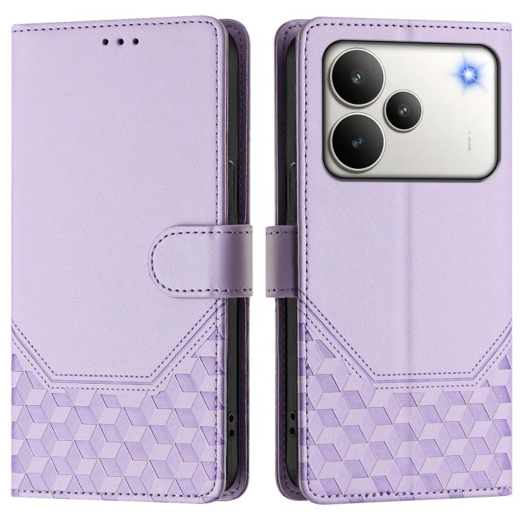 For Realme P4 5G Honeycomb Embossing RFID Leather Phone Case