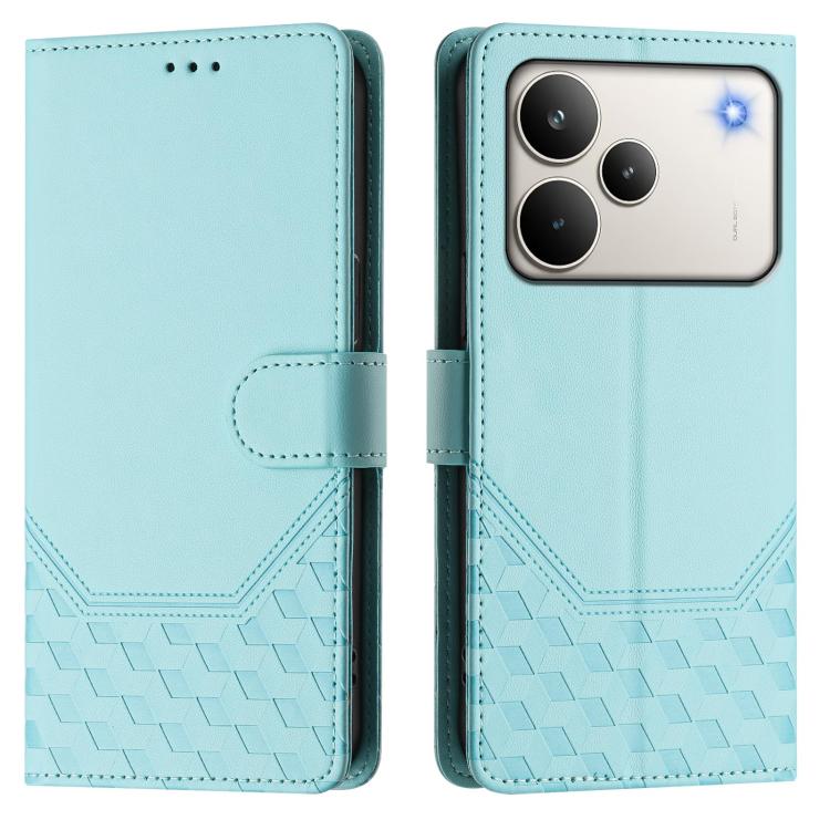 For Realme P4 Pro 5G Honeycomb Embossing RFID Leather Phone Case