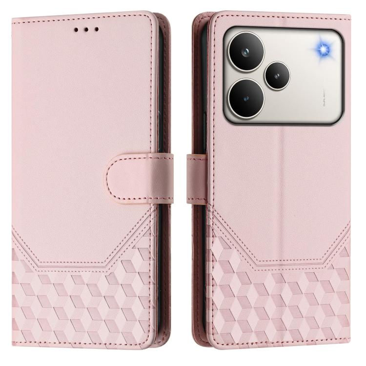 For Realme P4 Pro 5G Honeycomb Embossing RFID Leather Phone Case