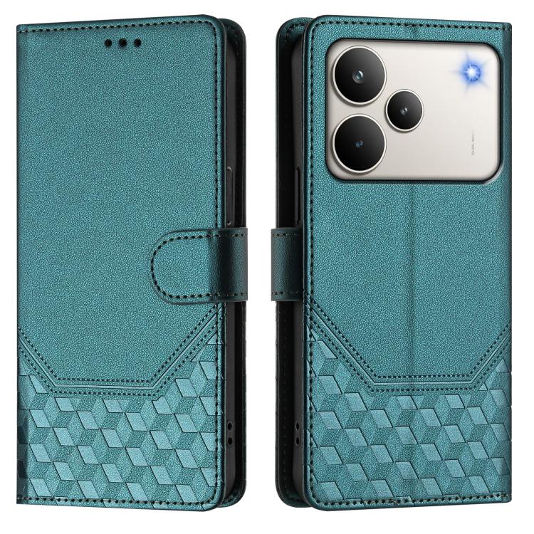 For Realme P4 Pro 5G Honeycomb Embossing RFID Leather Phone Case