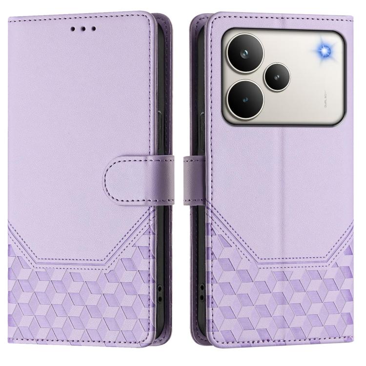 For Realme P4 Pro 5G Honeycomb Embossing RFID Leather Phone Case