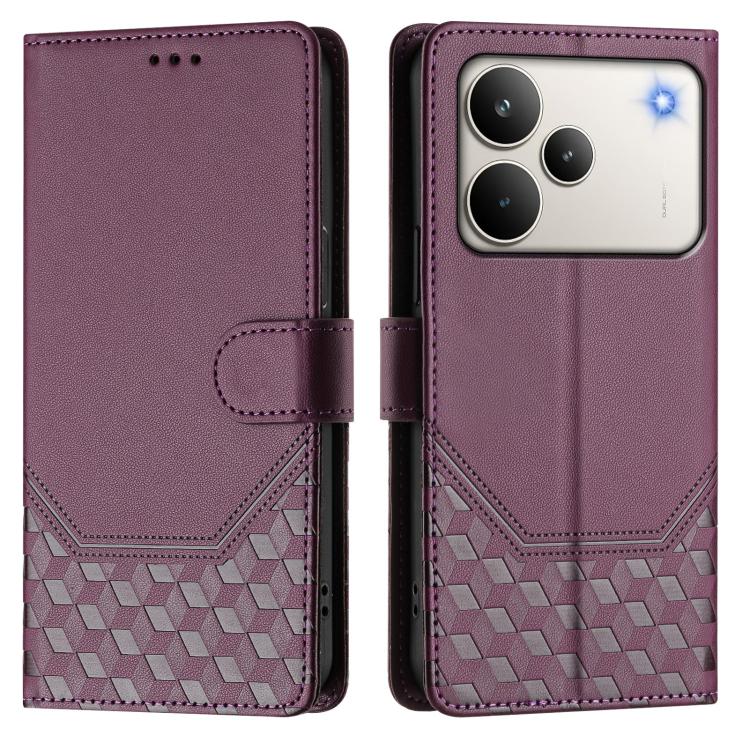 For Realme P4 Pro 5G Honeycomb Embossing RFID Leather Phone Case