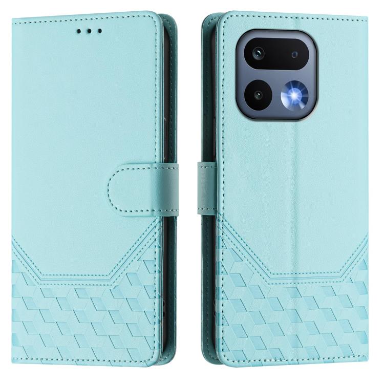 For Realme 16 Pro 5G Global Honeycomb Embossing RFID Leather Phone Case