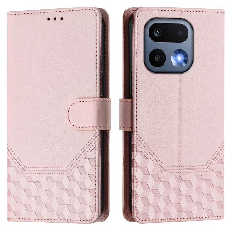 For Realme 16 Pro 5G Global Honeycomb Embossing RFID Leather Phone Case