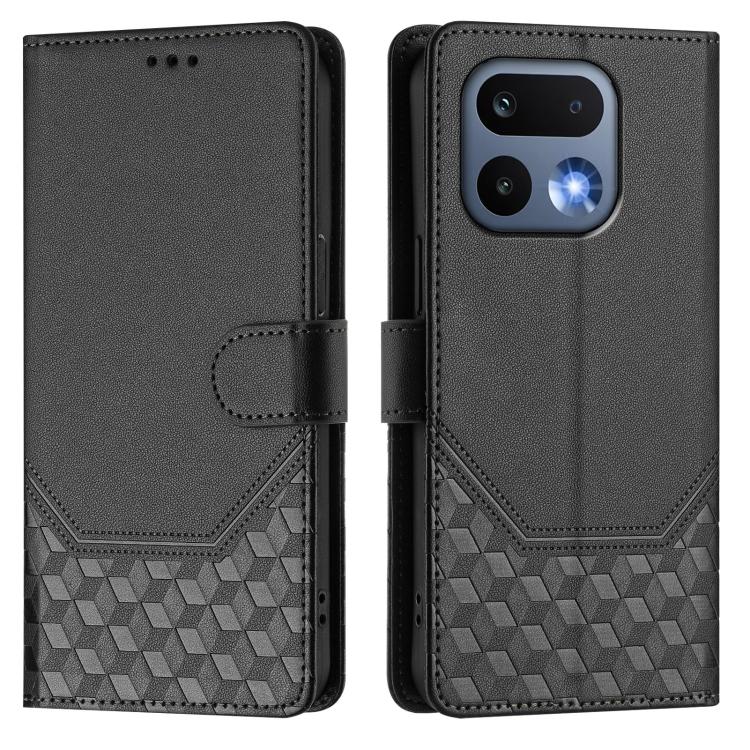 For Realme 16 Pro 5G Global Honeycomb Embossing RFID Leather Phone Case