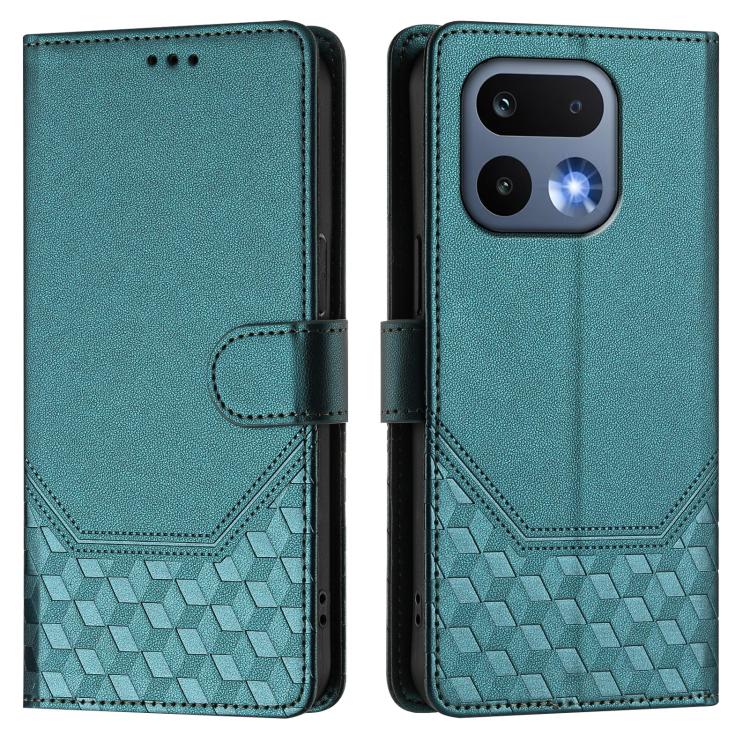For Realme 16 Pro 5G Global Honeycomb Embossing RFID Leather Phone Case