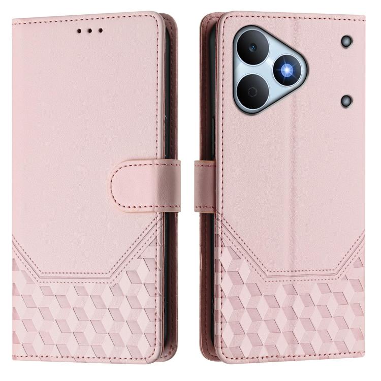For Realme Note 80 4G Global Honeycomb Embossing RFID Leather Phone Case