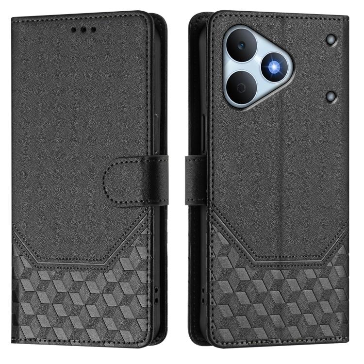 For Realme Note 80 4G Global Honeycomb Embossing RFID Leather Phone Case