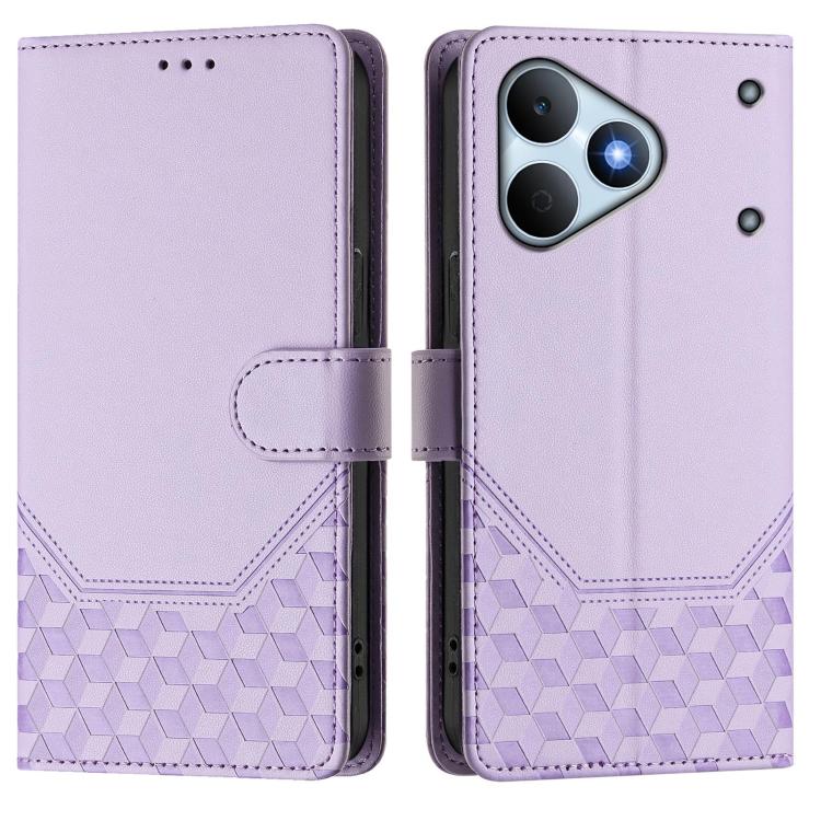 For Realme Note 80 4G Global Honeycomb Embossing RFID Leather Phone Case