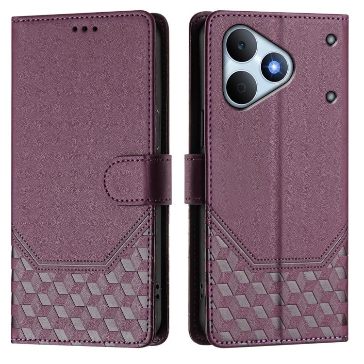For Realme Note 80 4G Global Honeycomb Embossing RFID Leather Phone Case