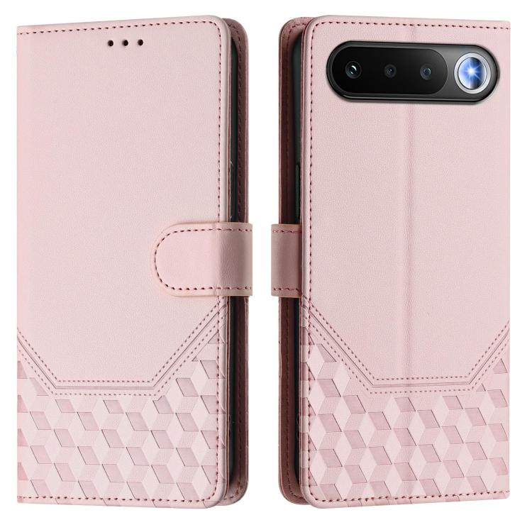 For Realme 16 5G Global Honeycomb Embossing RFID Leather Phone Case