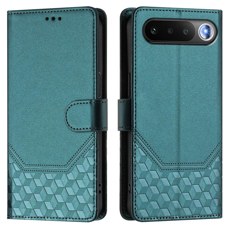For Realme 16 5G Global Honeycomb Embossing RFID Leather Phone Case