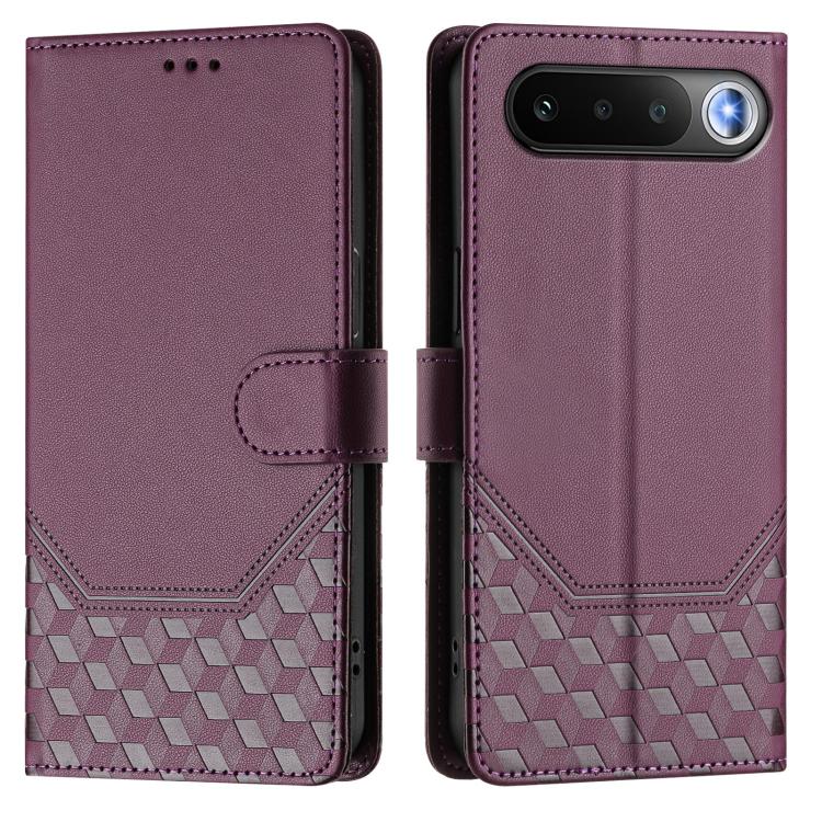 For Realme 16 5G Global Honeycomb Embossing RFID Leather Phone Case