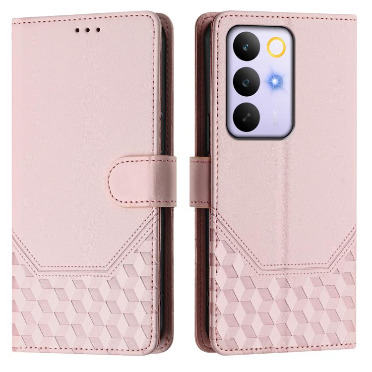 For Realme C83 5G India Honeycomb Embossing RFID Leather Phone Case
