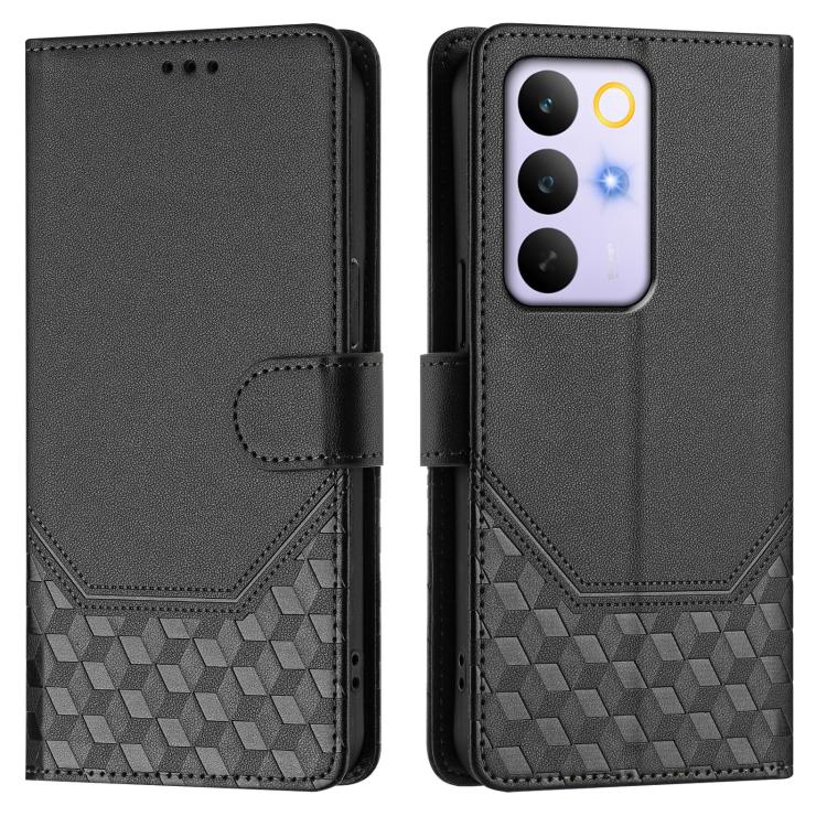 For Realme C83 5G India Honeycomb Embossing RFID Leather Phone Case