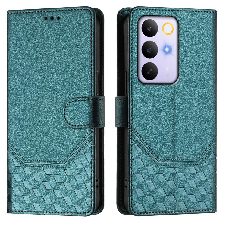 For Realme C83 5G India Honeycomb Embossing RFID Leather Phone Case