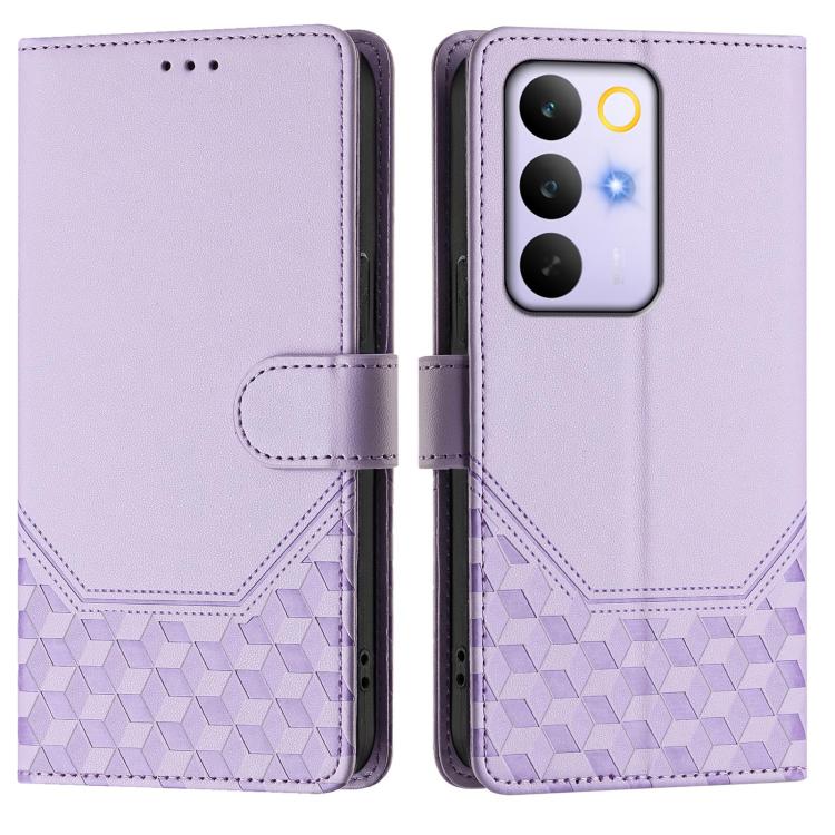 For Realme C83 5G India Honeycomb Embossing RFID Leather Phone Case