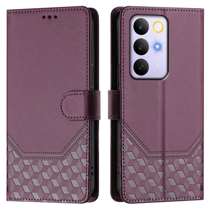 For Realme C83 5G India Honeycomb Embossing RFID Leather Phone Case