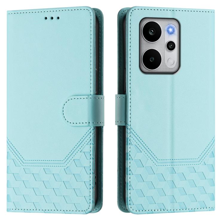 For Realme P4 Power 5G Honeycomb Embossing RFID Leather Phone Case