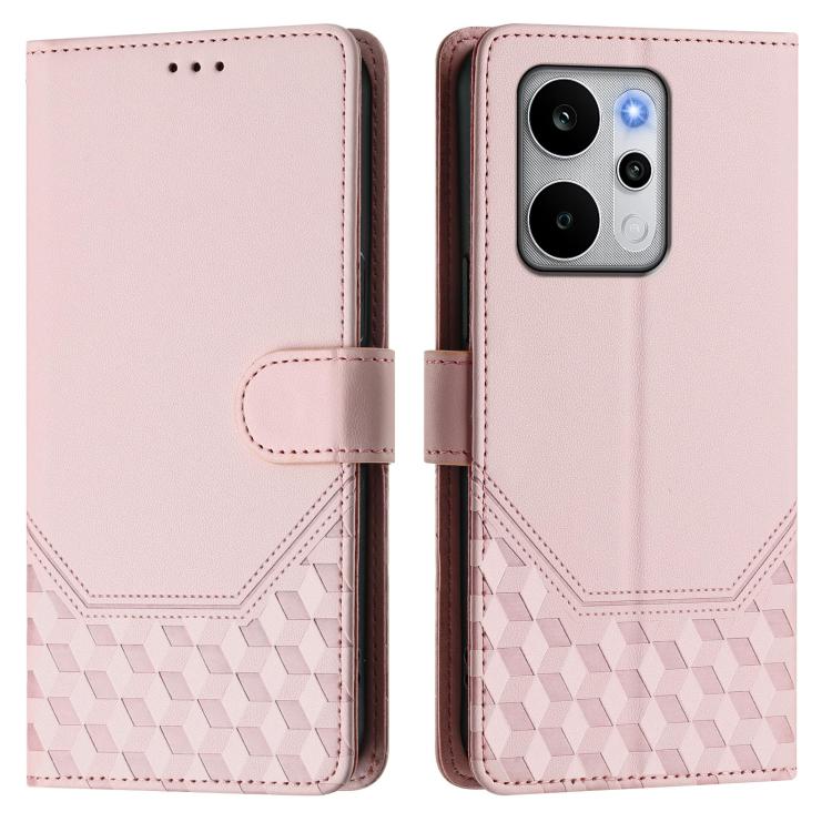 For Realme P4 Power 5G Honeycomb Embossing RFID Leather Phone Case