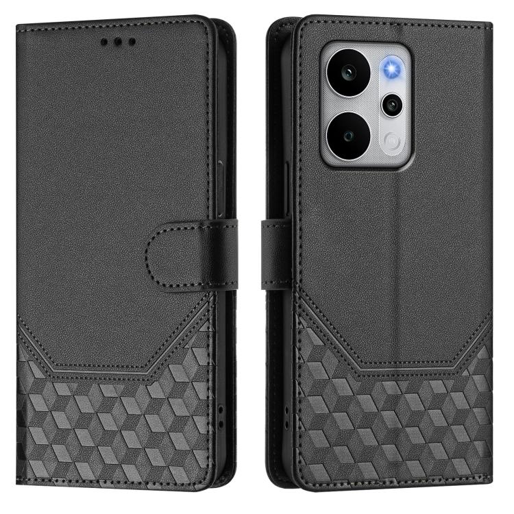 For Realme P4 Power 5G Honeycomb Embossing RFID Leather Phone Case