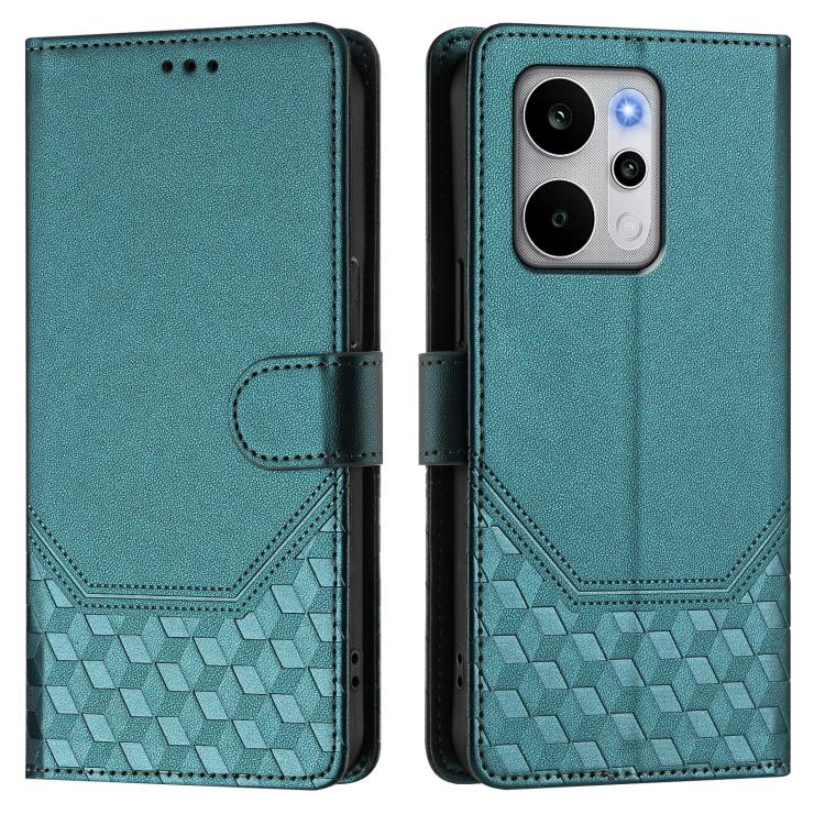 For Realme P4 Power 5G Honeycomb Embossing RFID Leather Phone Case