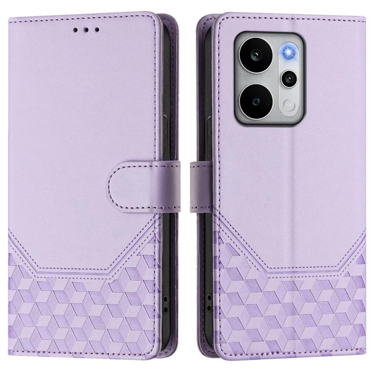 For Realme P4 Power 5G Honeycomb Embossing RFID Leather Phone Case