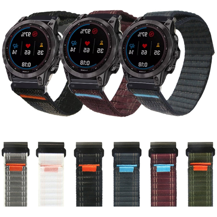 For Garmin 26mm Nylon Loop Hook And Loop Fastener Quick Release Watch Band