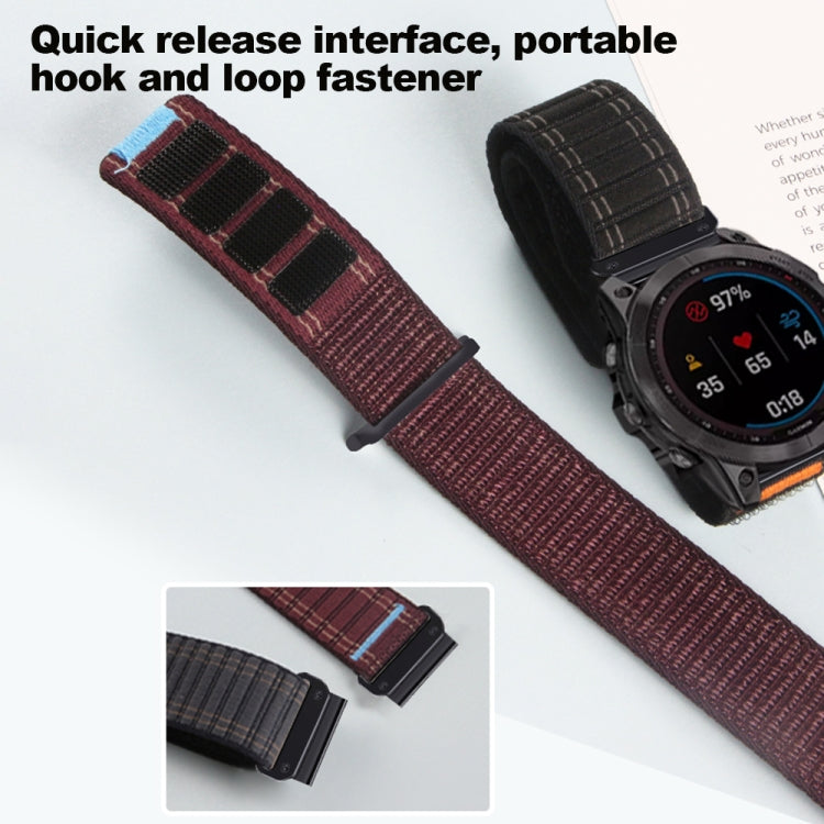 For Garmin 26mm Nylon Loop Hook And Loop Fastener Quick Release Watch Band