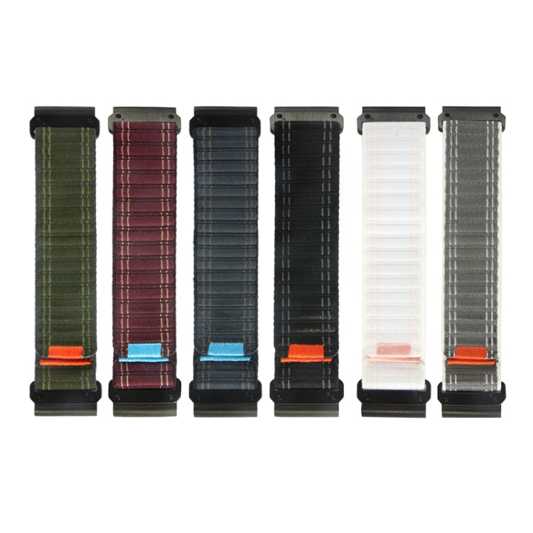 For Garmin 26mm Nylon Loop Hook And Loop Fastener Quick Release Watch Band