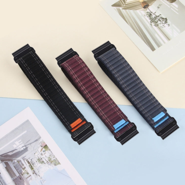 For Garmin 26mm Nylon Loop Hook And Loop Fastener Quick Release Watch Band