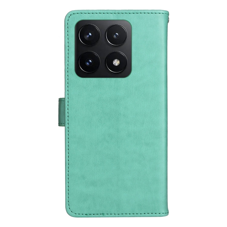 For Xiaomi 14T Cat and Bee Embossed Flip Leather Phone Case