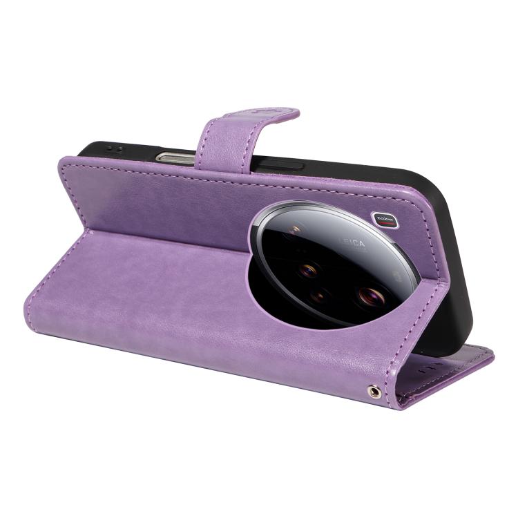 For Xiaomi 15 Ultra 5G Global Cat and Bee Embossed Flip Leather Phone Case