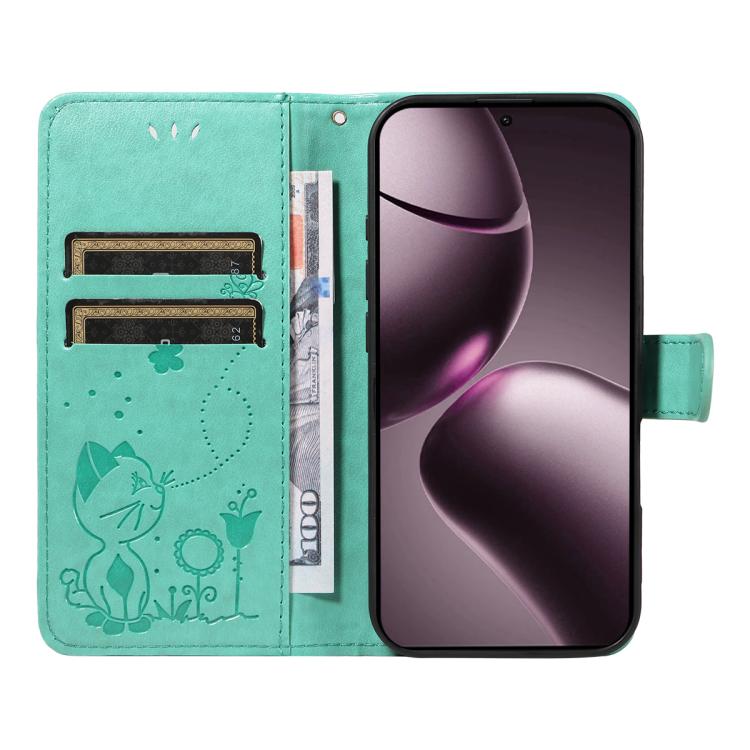 For Xiaomi 15T 5G Cat and Bee Embossed Flip Leather Phone Case