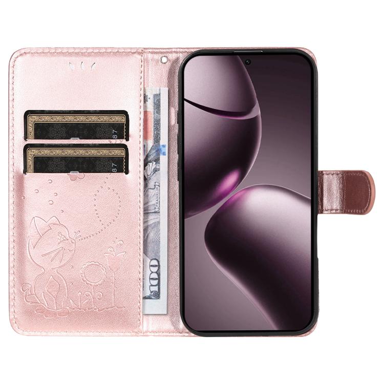 For Xiaomi 15T 5G Cat and Bee Embossed Flip Leather Phone Case