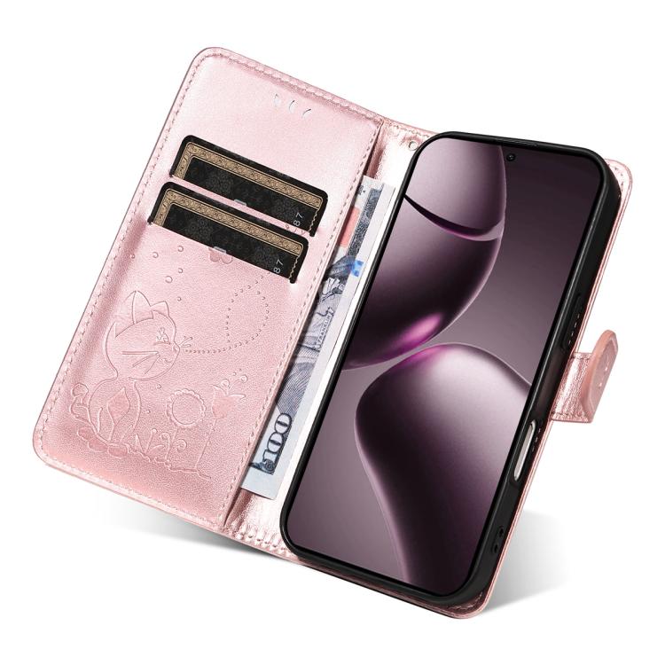 For Xiaomi 15T 5G Cat and Bee Embossed Flip Leather Phone Case