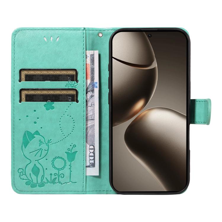 For Xiaomi 15T Pro 5G Cat and Bee Embossed Flip Leather Phone Case