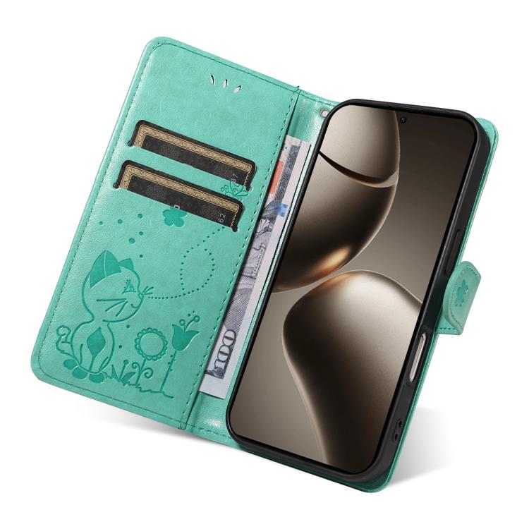 For Xiaomi 15T Pro 5G Cat and Bee Embossed Flip Leather Phone Case