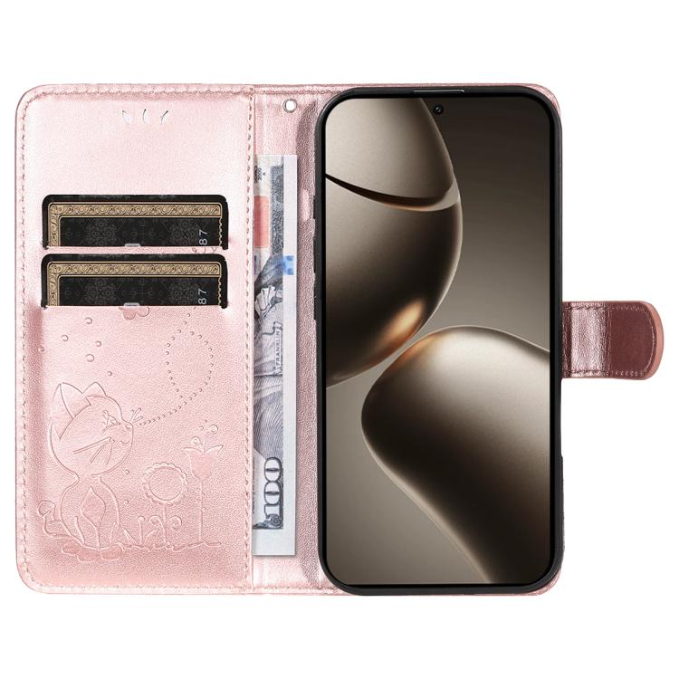 For Xiaomi 15T Pro 5G Cat and Bee Embossed Flip Leather Phone Case