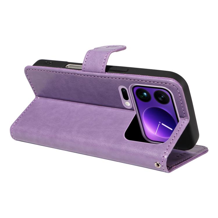 For Xiaomi 17 Pro Max Cat and Bee Embossed Flip Leather Phone Case