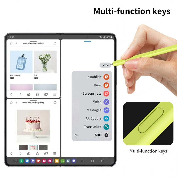 For Samsung Galaxy Z Fold6 / 5 / 4 / 3 Electromagnetic Stylus Pen with Pen Slot