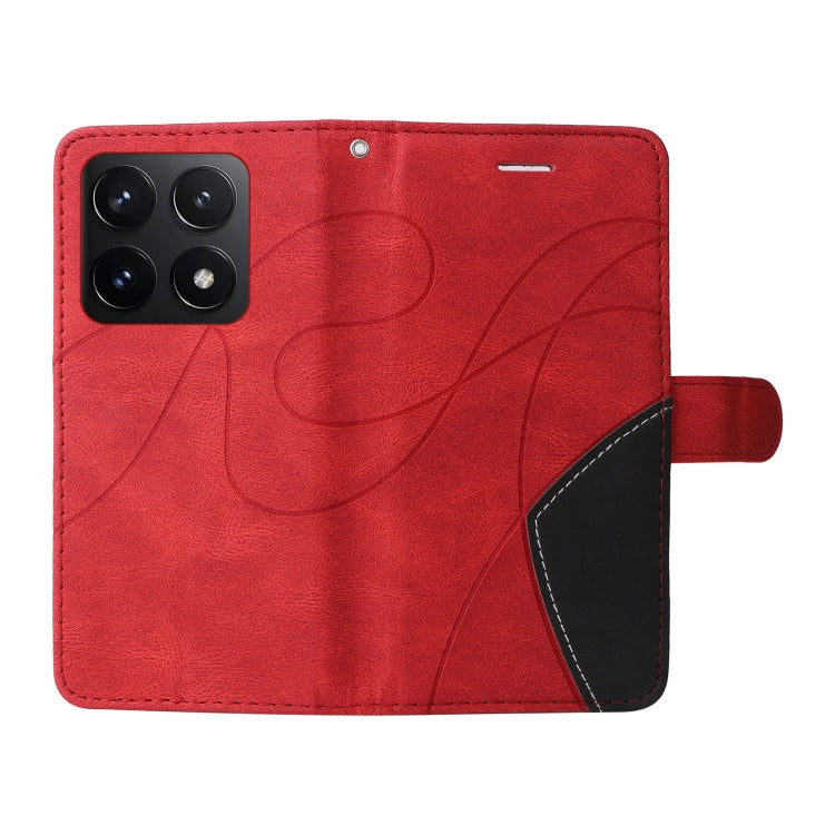 For Xiaomi 14T Dual-color Splicing Flip Leather Phone Case