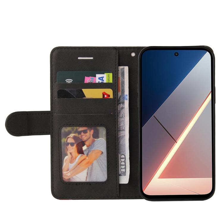 For Xiaomi POCO M7 4G 169mm Dual-color Splicing Flip Leather Phone Case